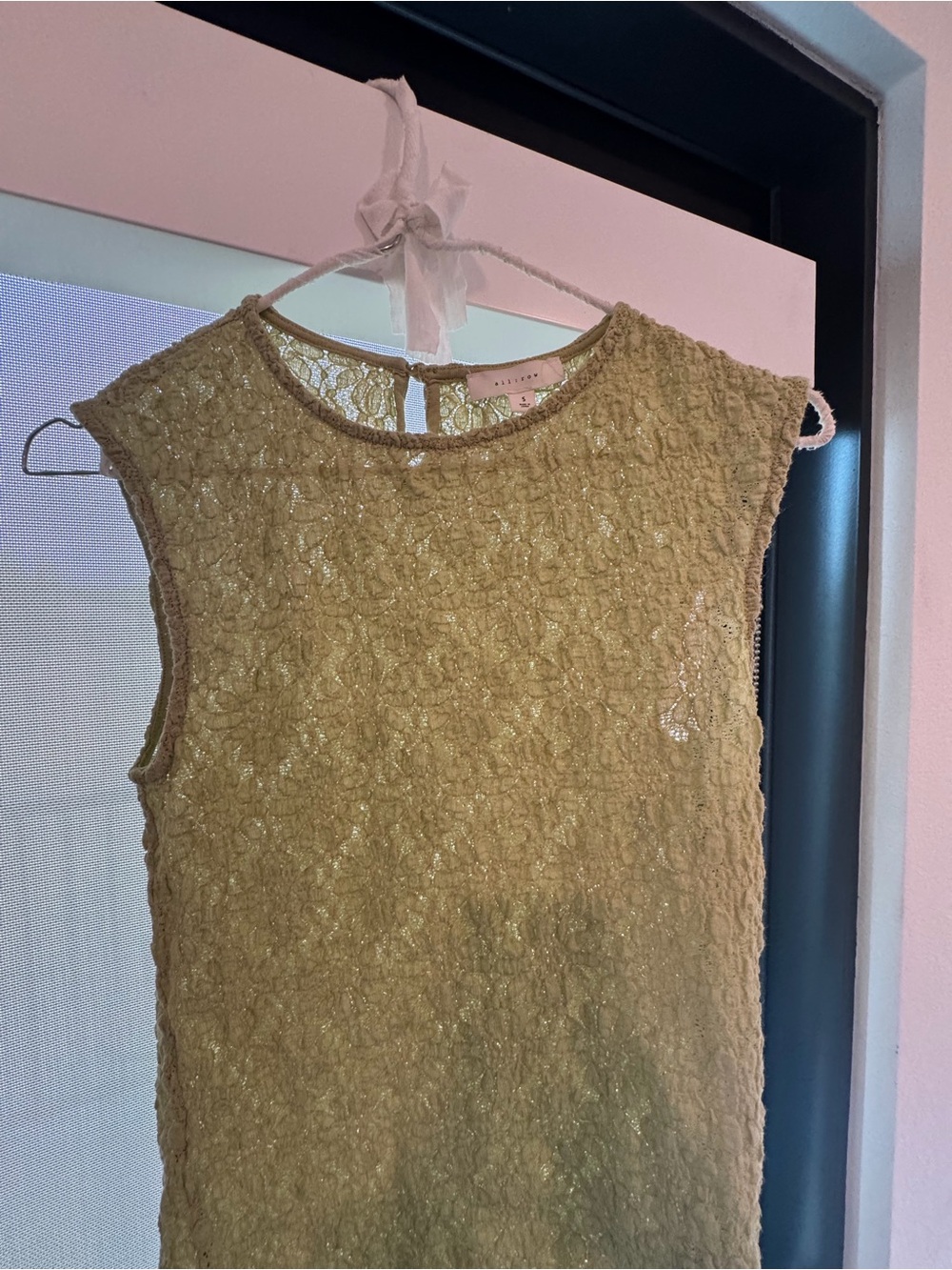 Green lace tank